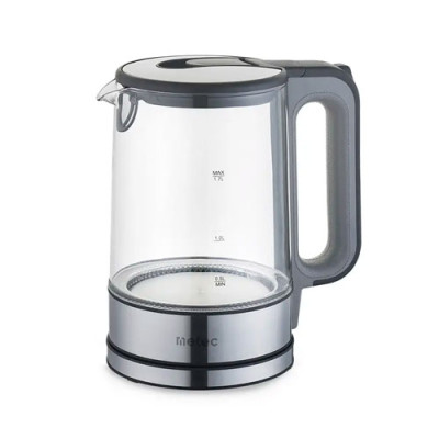 Чайник електричний 1,7л 1850-2200Вт EK-02GG корпус скло, сірий Metec