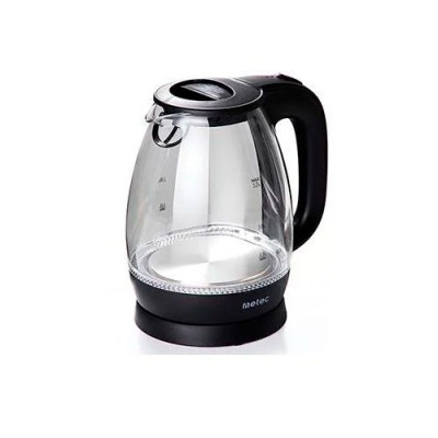 Чайник електричний 1,7л 1850-2200Вт EK-03GB корпус скло, чорний Metec