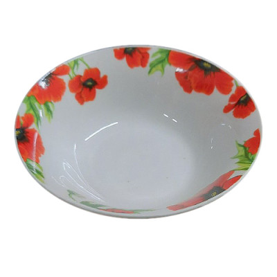 Миска керам №8 глибока Червоний мак /уп.12шт