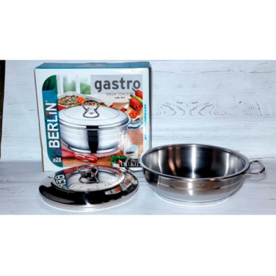 Каструля-жаровня нерж.сфер. 28см нерж кришка 9999-28 Gastro/уп.5шт