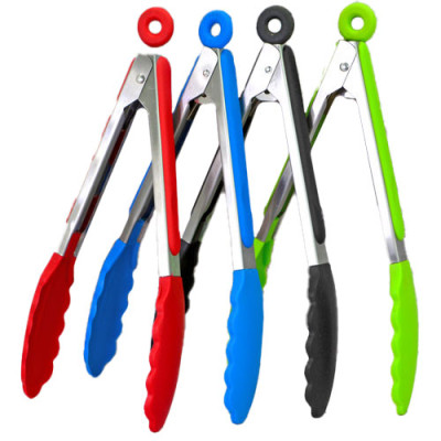 Щипці кулінарні нерж. 29см з силіконовими вставками /16864-12