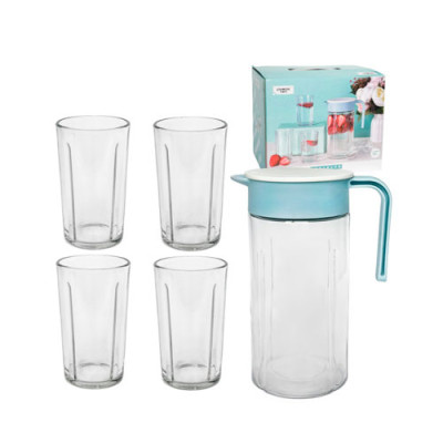 Набір для соку 5пр 4*200мл+графин 1л /9043-01