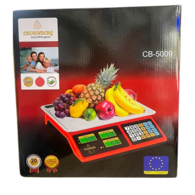 Ваги електронні 50кг торгові настільні Crownberg CB-5009 (без гарантії)