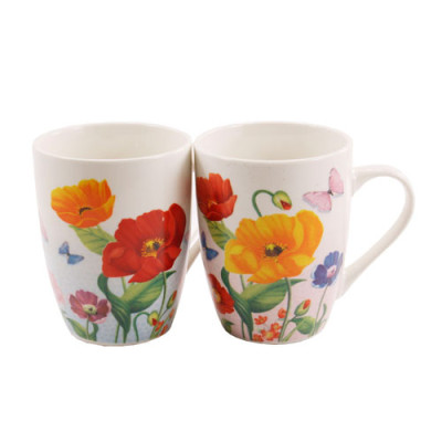 Кружка фарфор 350мл Маки MIX/ A54D-350