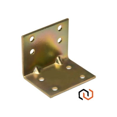 Куток кріпильний оцинкований №90 45мм*45мм*60мм*2мм / уп 20шт з ребром жорскост.