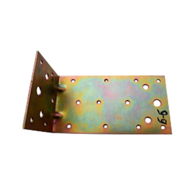 Куток кріпильний 65мм*160мм*90мм*2мм жовтий цинк / уп 20шт з ребром жорскост.