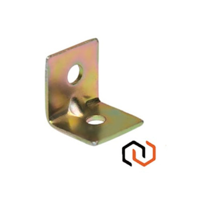 Куток кріпильний оцинкований №0.1 15мм*15мм*16мм*1мм / уп 50шт з ребром жорскост.