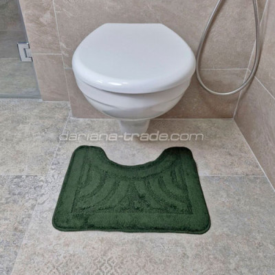 Килимок побутовий текстильний під унітаз Dariana 50*40см зелений орнамент Econom Ucat