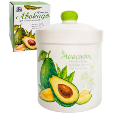 Банка керам для сипучих продуктів 940мл Авокадо