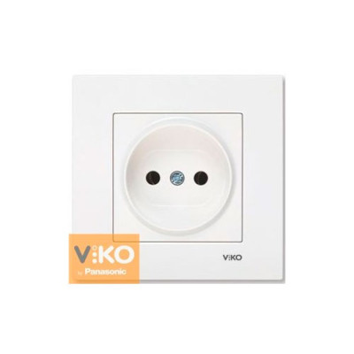 Розетка 1-я б/з внутрішня штепсельна VIKO КАРЕ біла / уп 12шт