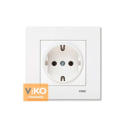 Розетка 1-я з/з внутрішня штепсельна VIKO КАРЕ біла / уп 12шт