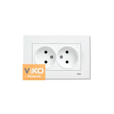 Розетка 2-я б/з внутрішня штепсельна VIKO КАРЕ біла / уп 12шт