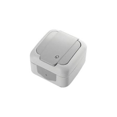 Розетка 1-я з/з зовнішня вологозахищена штепсельна VIKO Palmiye сіра / 10шт