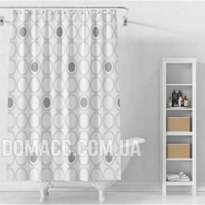 Штора для душа PEVA 180*180см 12 колец Коло
