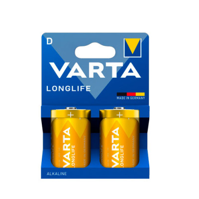 Батар. Varta Longlife D BLI 2 Alkaline ES (4120) блістер/10шт в кор.