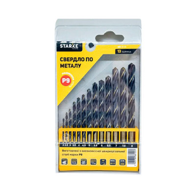 Набір свердел по металу (2-10мм) STARKE Р9 /уп.10шт ART8103 Набір свердел по металу (2-10мм) STARKE Р9 /уп.10шт ART8103