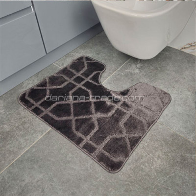 Килимок побутовий текстильний під унітаз Dariana 60*50см сірий геометрія Standard