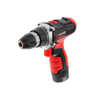 Дриль-шуроповерт акумуляторний Інтертул Li-ion 12 В, 18 Nм, 0-400/0-1500 об/хв, 2 акумулятори, гарантія 3 роки