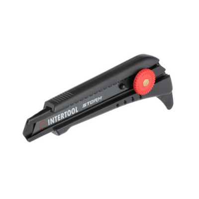 Ніж з висувним лезом 18мм сегментний для лінолеуму металева напрямна, гвинтова фіксація Storm