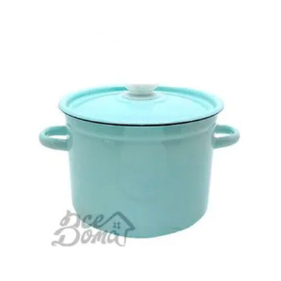 УЦІНКА Каструля емаль циліндр 5,5л з кришкою Бирюзова /1617/4 НМТЗ /уп.4шт (без повернення)