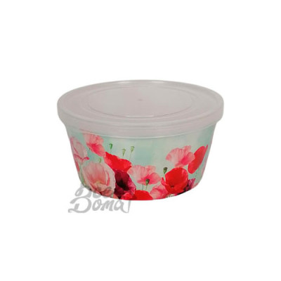 Ємність кругла з декором 1л маки