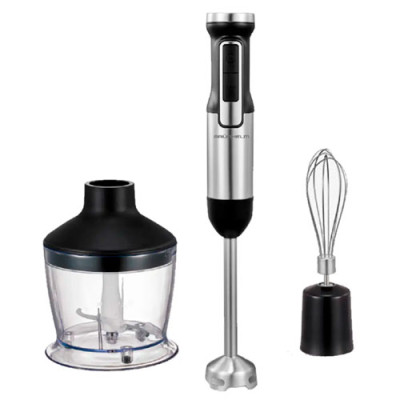 Блендер-набір 800-1400Вт GRUNHELM EBS-1228SSB стакан, вінчик, металева насадка блендер