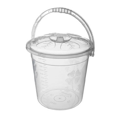 Відро 10л п/е прозоре з кришкою/АК198