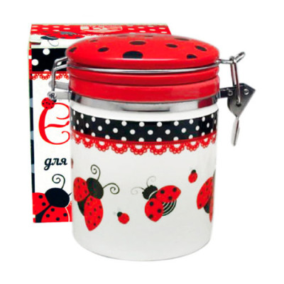 Банка керам для сипучих продуктів 700мл Божа корівка