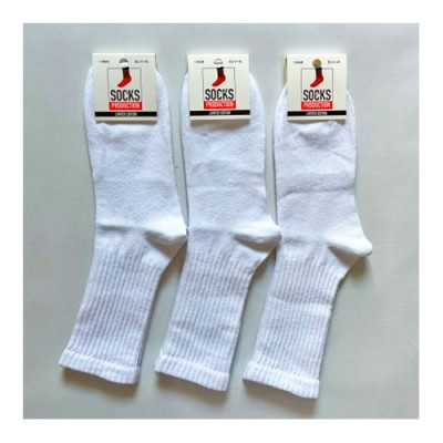 Шкарпетки (№277) висока резинка без малюнка L101В чол (41-45) Білі уп.12шт