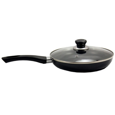 Сковорода з АП/покриттям d=240 з кришкою скло FPN-241D NON-STICK Чорна