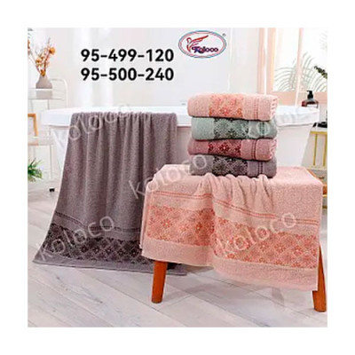 Рушник махровий для обличчя 50*100 Koloco mix/95-500-240/уп 8шт