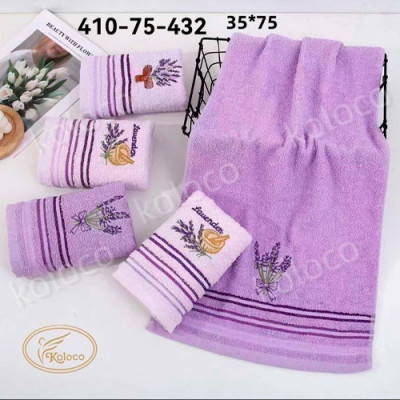 Рушник махровий для рук 35*75 Mallorу mix Лаванда /410-75-432/12шт в уп
