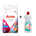 АКЦІЯ Пральний порошок Active Color 2,7кг + Засіб миючий для посуду  500мл Active Кокос