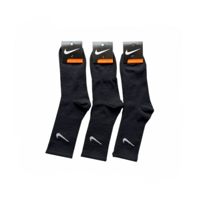 Шкарпетки (№243) високи з резинкою на стопі Nike XLX105ч чол(41-45) Чорні уп.12шт