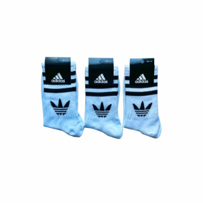 Шкарпетки (№221) висока резинка Adidas XL103db чол(41-45) Білі уп.12шт