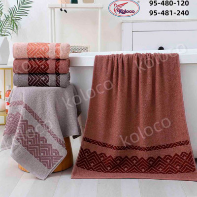 Рушник махровий для обличчя 50*90 Koloco mix/95-481-240/уп 8шт