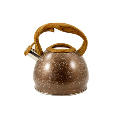 Чайник нерж. 3,0л свисток, бак. криш., коричнева ручка  ZB 14/3