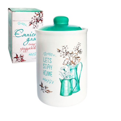 Банка керам для сипучих продуктів 700мл Бавовна