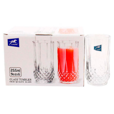 Набір склянок 6шт 250мл C-HORSE/BM6008ZS