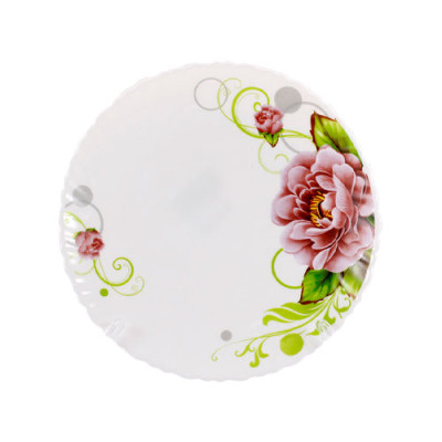 Тарілка керам. №8,5 мілка Бузковий Піон хвилятий край /уп. 6шт