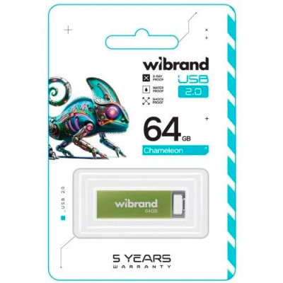 Флешка USB 64Gd Wibrand Chameleon Light Green (WI2.0/CH64U6LG)
