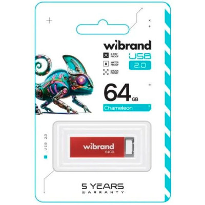 Флешка USB 64Gd Wibrand Chameleon Red (WI2.0/CH64U6R)