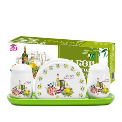 Набір для спецій керам на підст.Італійскі страви з серветницею