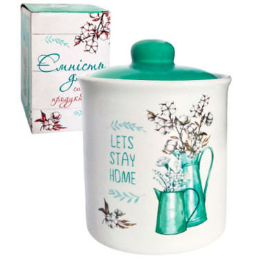 Банка керам для сипучих продуктів 500мл Бавовна