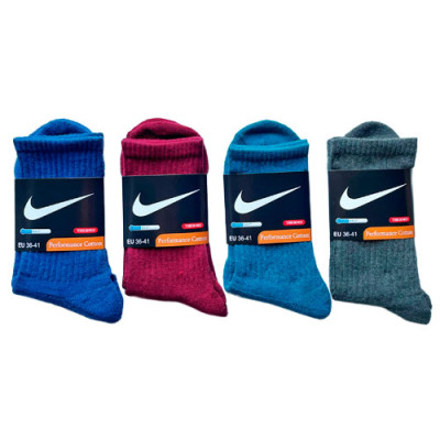 Шкарпетки (№410) махрові високі Nike XL206 жін (36-41) Мікс уп.12шт