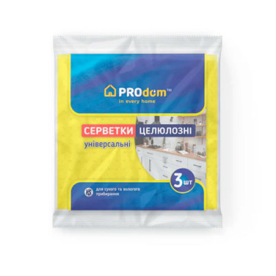 Серветка целюлозна PROdom 15,5*15,5см уп.3шт/ящ.60шт Серветка целюлозна PROdom 15,5*15,5см уп.3шт/ящ.60шт