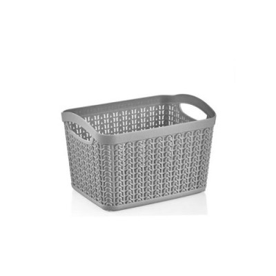 Кошик для билизни 3л візерунчатий 265*200*95 В`язка Світло-сірий