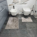 Набір килимків підлогових для ванної кімнати та туалету Dariana 50*80см,50*40см світло-сірий ромб Smile