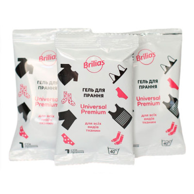 Гель для прання Brilias Universal Premium 40мл саше / уп 20шт