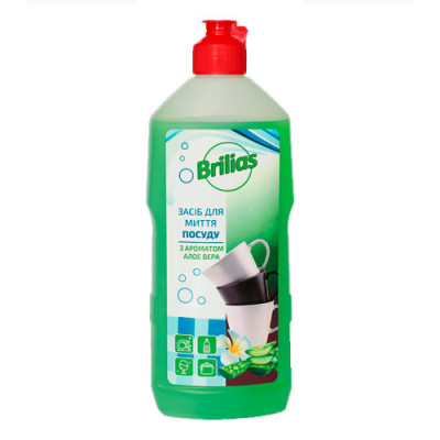 Засіб миючий для посуду Brilias Бальзам Алоє Вера 0,5л / уп 20шт